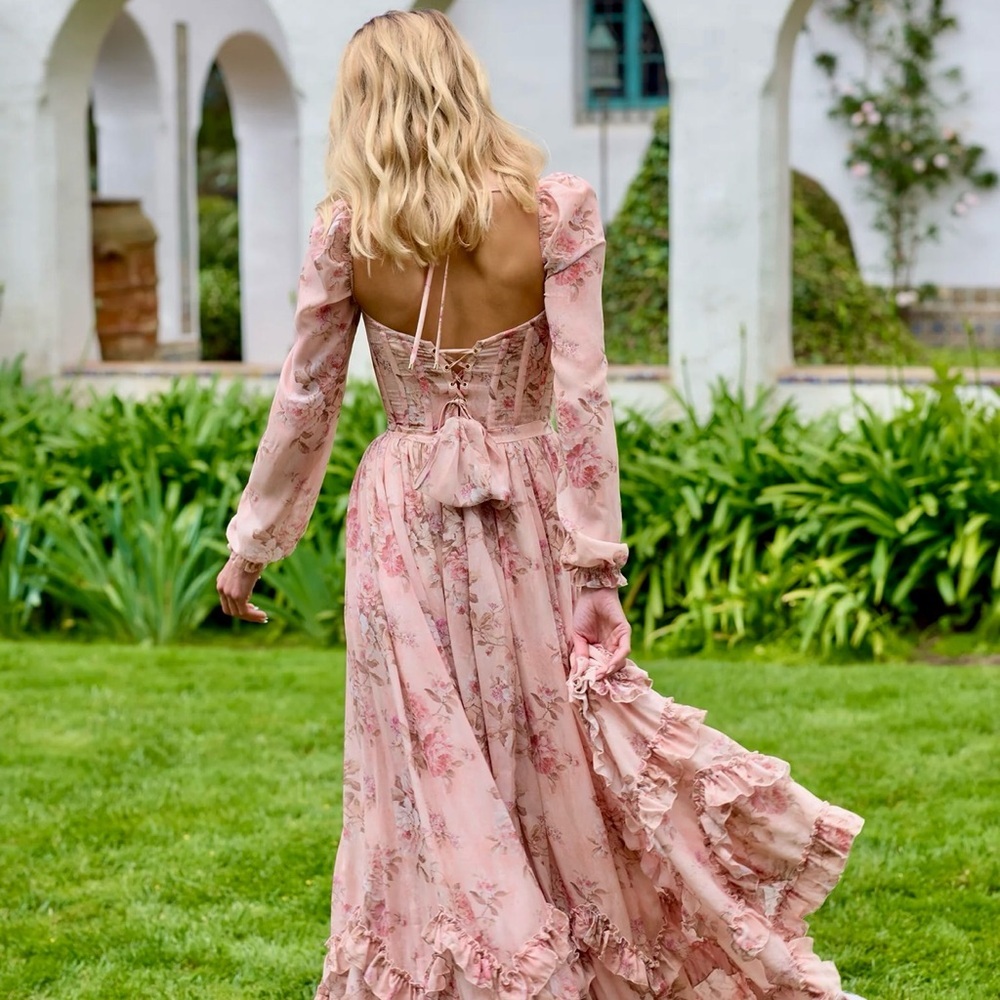 V Chapman Floral Pink Maxi Dress